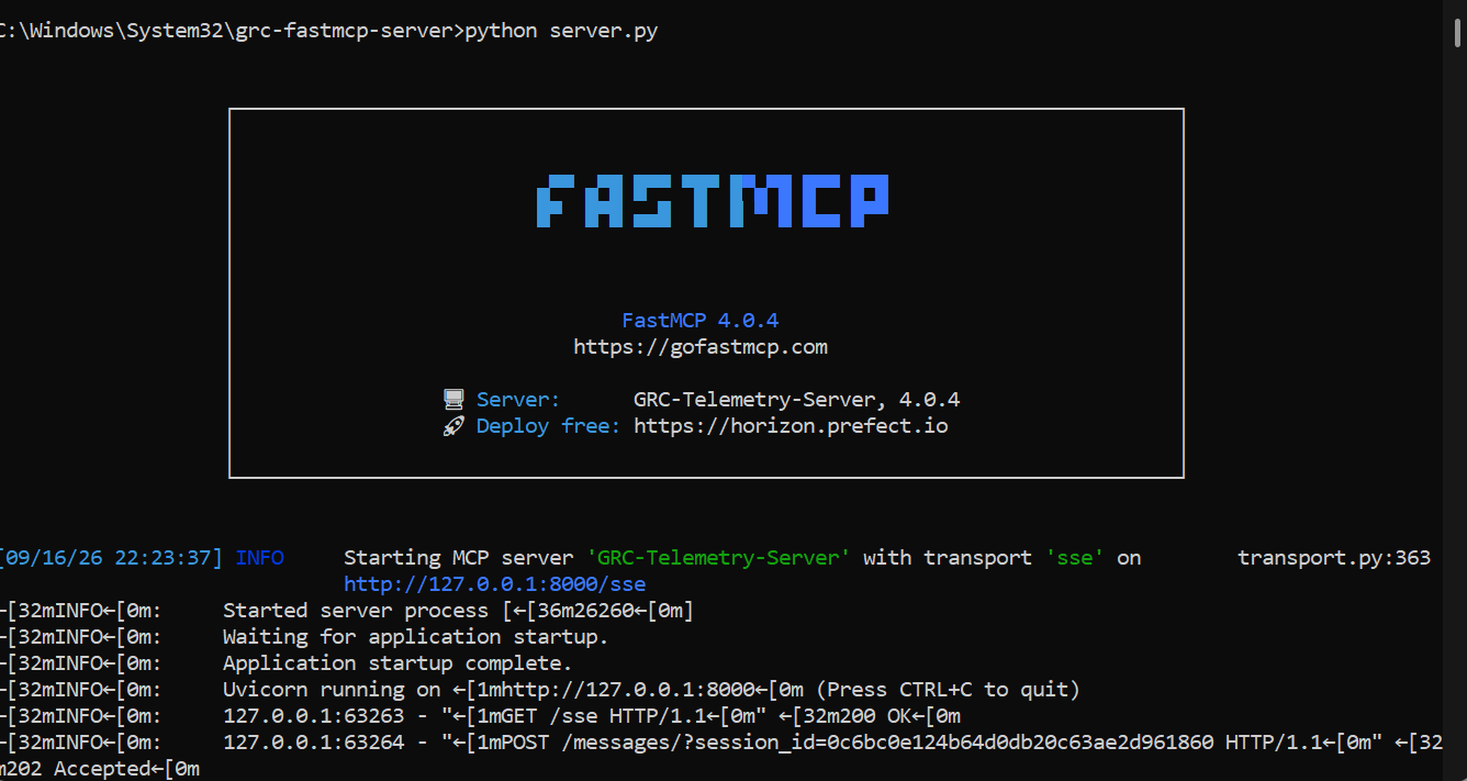 FastMCP Server Terminal